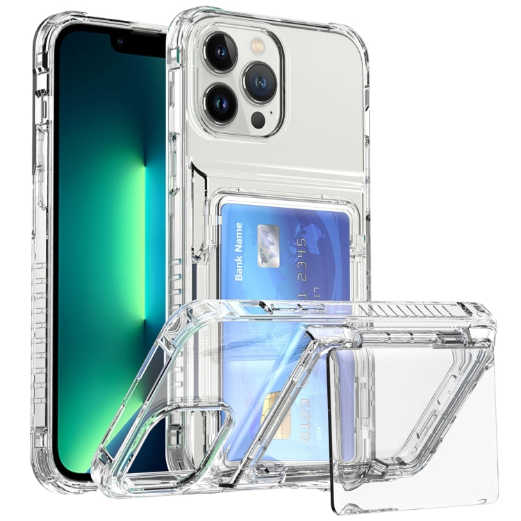 Crystal Clear Flip Card Slot Phone Case, For iPhone 13 Pro Max, For iPhone 13 Pro, For iPhone 13, For iPhone 12 / 12 Pro, For iPhone 12 Pro Max, For iPhone 11 Pro Max, For iPhone 11, For iPhone 11 Pro