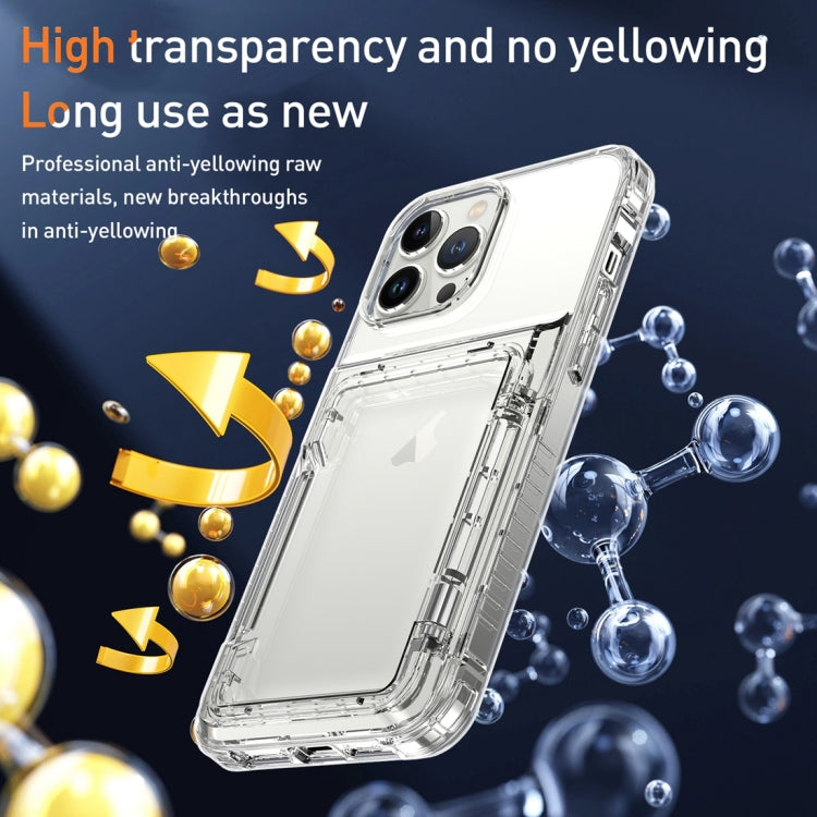Crystal Clear Flip Card Slot Phone Case, For iPhone 13 Pro Max, For iPhone 13 Pro, For iPhone 13, For iPhone 12 / 12 Pro, For iPhone 12 Pro Max, For iPhone 11 Pro Max, For iPhone 11, For iPhone 11 Pro