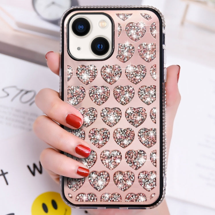 Love Hearts Diamond Mirror TPU Phone Case, For iPhone 15 Pro Max, For iPhone 14 Plus, For iPhone 14, For iPhone 15 Pro, For iPhone 15 Plus, For iPhone 14 Pro