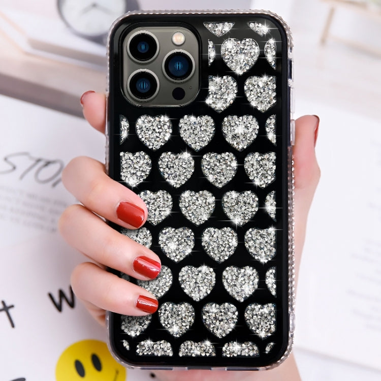 Love Hearts Diamond Mirror TPU Phone Case, For iPhone 15 Pro Max, For iPhone 14 Plus, For iPhone 14, For iPhone 15 Pro, For iPhone 15 Plus, For iPhone 14 Pro