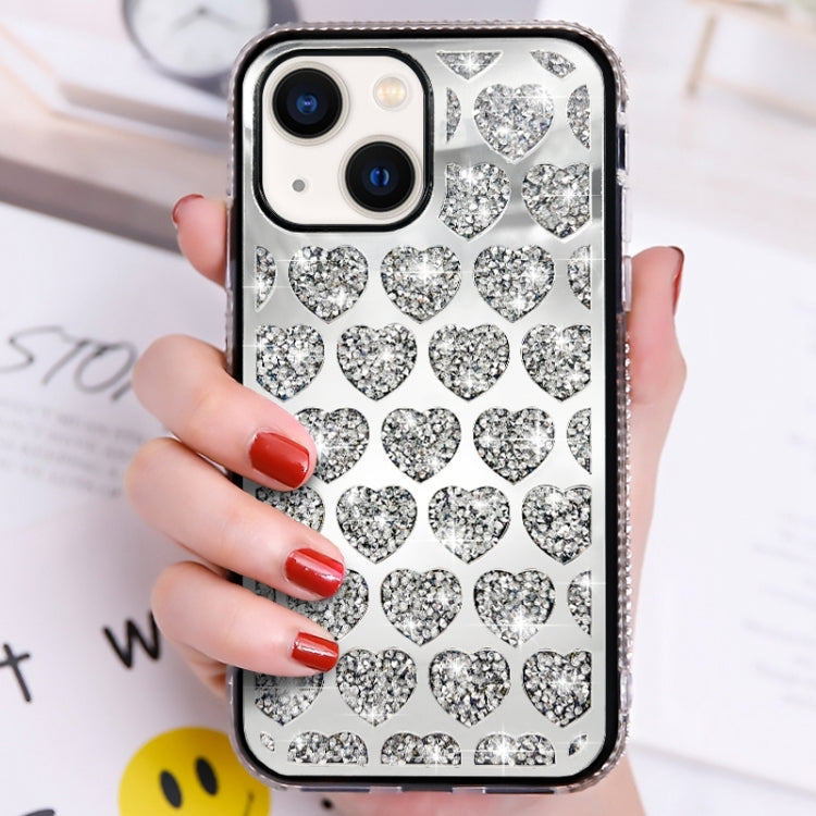 Love Hearts Diamond Mirror TPU Phone Case, For iPhone 15, For iPhone 14 Pro Max, For iPhone 13 Pro Max, For iPhone 13 Pro, For iPhone 13, For iPhone 12 Pro Max