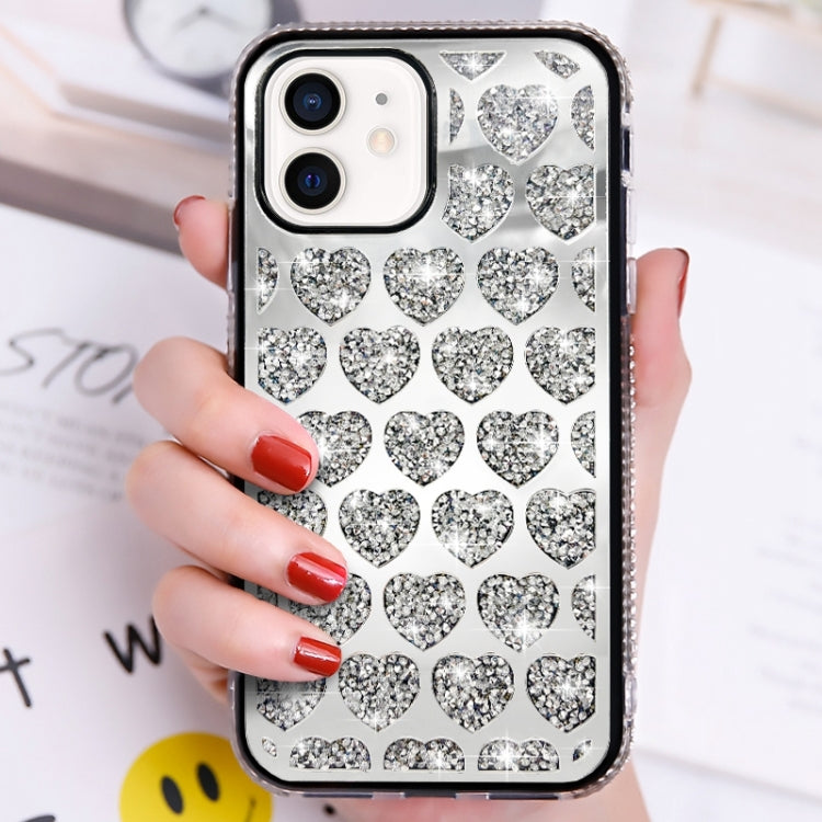 Love Hearts Diamond Mirror TPU Phone Case, For iPhone 11 Pro Max, For iPhone 11