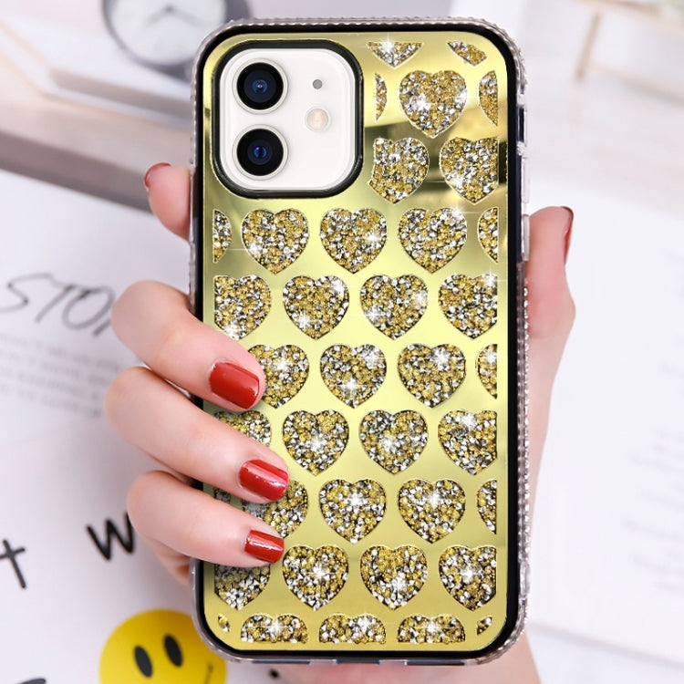 Love Hearts Diamond Mirror TPU Phone Case, For iPhone 11 Pro Max, For iPhone 11