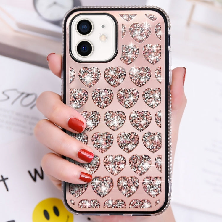 Love Hearts Diamond Mirror TPU Phone Case, For iPhone 11 Pro Max, For iPhone 11