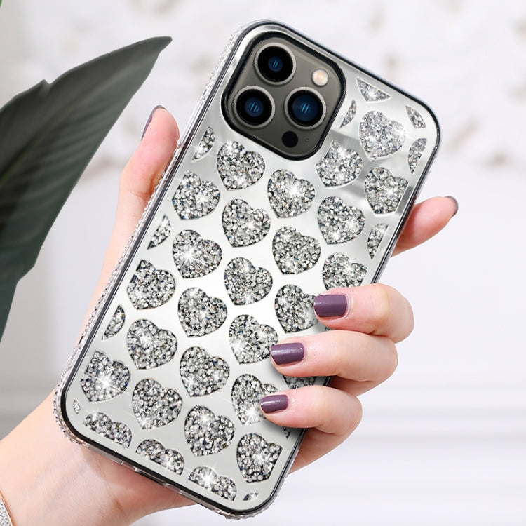 Love Hearts Diamond Mirror TPU Phone Case, For iPhone 11 Pro Max, For iPhone 11