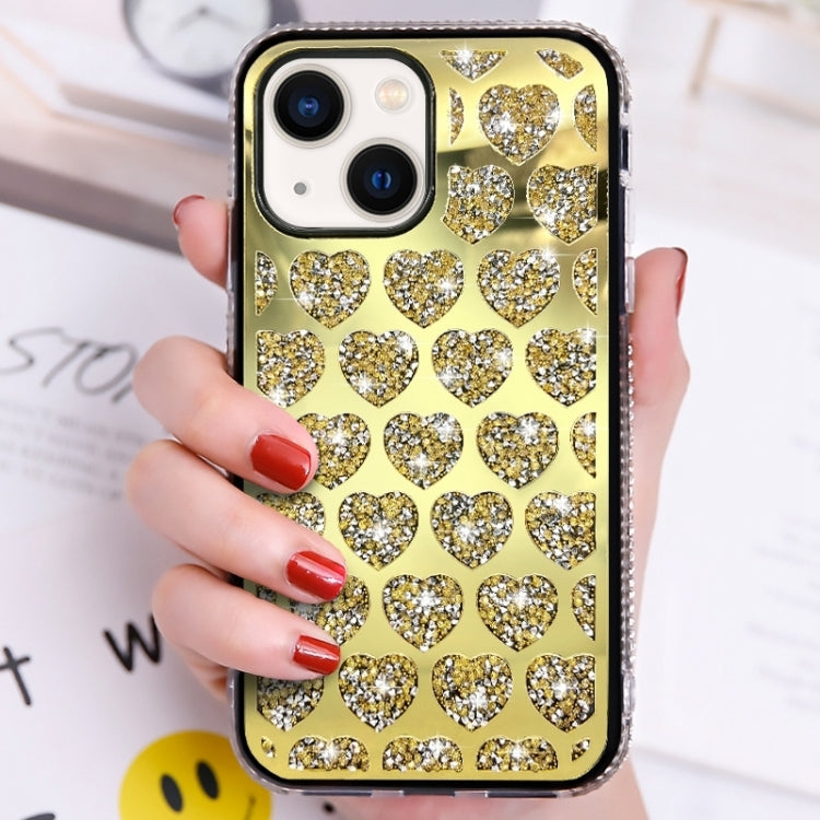 Love Hearts Diamond Mirror TPU Phone Case, For iPhone 15 Pro Max, For iPhone 14 Plus, For iPhone 14, For iPhone 15 Pro, For iPhone 15 Plus, For iPhone 14 Pro