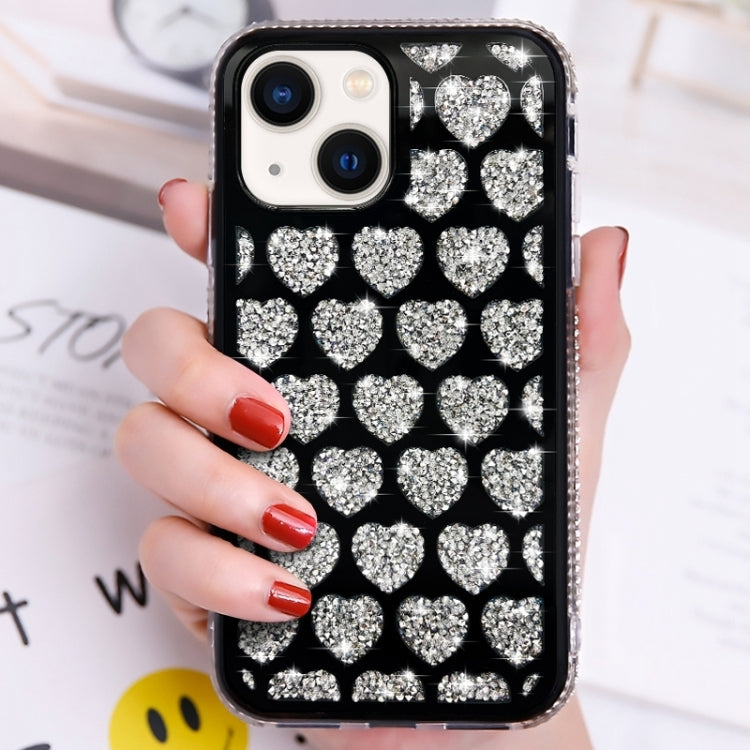 Love Hearts Diamond Mirror TPU Phone Case, For iPhone 15, For iPhone 14 Pro Max, For iPhone 13 Pro Max, For iPhone 13 Pro, For iPhone 13, For iPhone 12 Pro Max