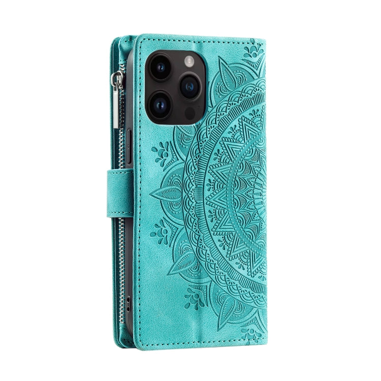 Multi-Card Totem Zipper Leather Phone Case, For iPhone 14 Pro Max, For iPhone 13 Pro Max, For iPhone 13 Pro, For iPhone 13