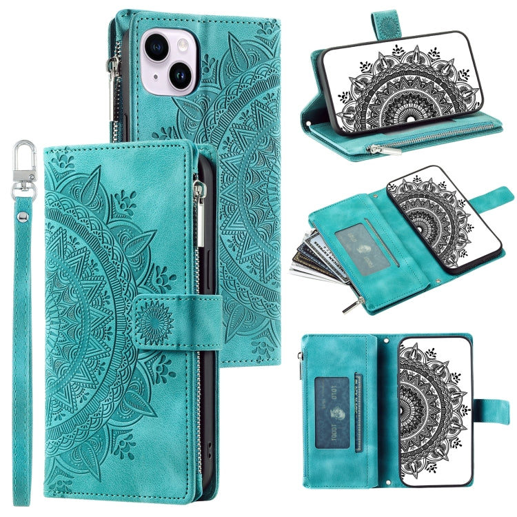 Multi-Card Totem Zipper Leather Phone Case, For iPhone 14 Pro Max, For iPhone 13 Pro Max, For iPhone 13 Pro, For iPhone 13