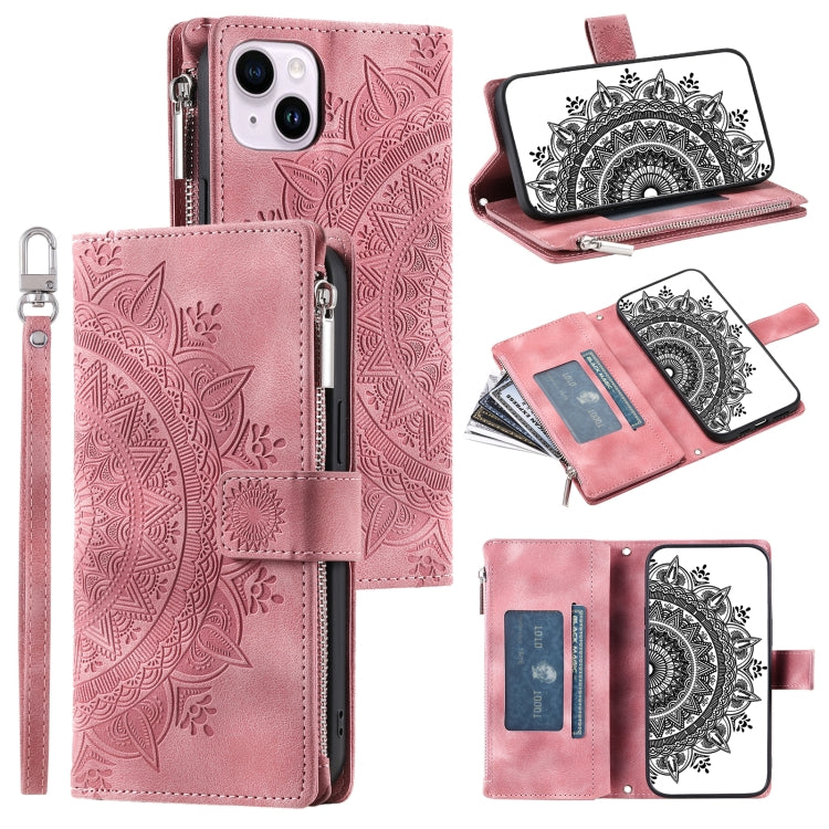 Multi-Card Totem Zipper Leather Phone Case, For iPhone 14 Pro Max, For iPhone 13 Pro Max, For iPhone 13 Pro, For iPhone 13