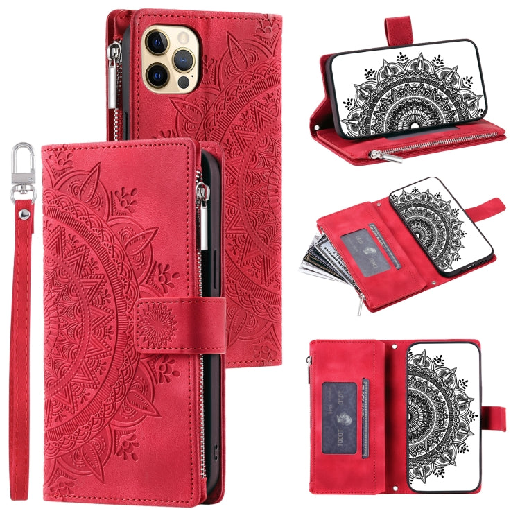 Multi-Card Totem Zipper Leather Phone Case, For iPhone 12 / 12 Pro, For iPhone 12 Pro Max, For iPhone 11 Pro Max, For iPhone 11