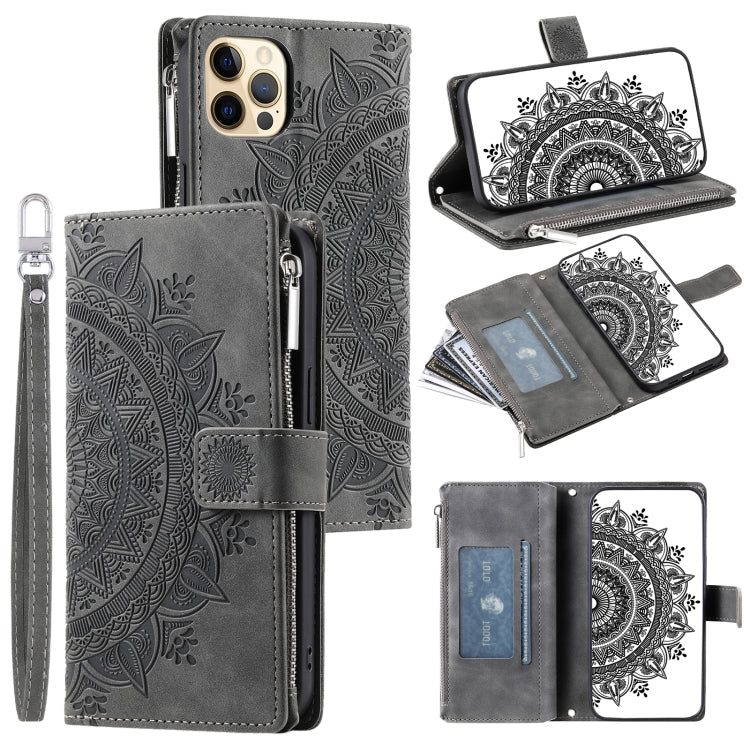 Multi-Card Totem Zipper Leather Phone Case, For iPhone 12 / 12 Pro, For iPhone 12 Pro Max, For iPhone 11 Pro Max, For iPhone 11