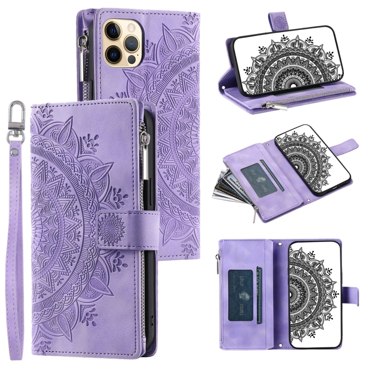 Multi-Card Totem Zipper Leather Phone Case, For iPhone 12 / 12 Pro, For iPhone 12 Pro Max, For iPhone 11 Pro Max, For iPhone 11