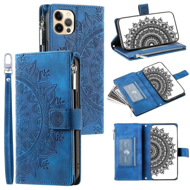 Multi-Card Totem Zipper Leather Phone Case, For iPhone 12 / 12 Pro, For iPhone 12 Pro Max, For iPhone 11 Pro Max, For iPhone 11