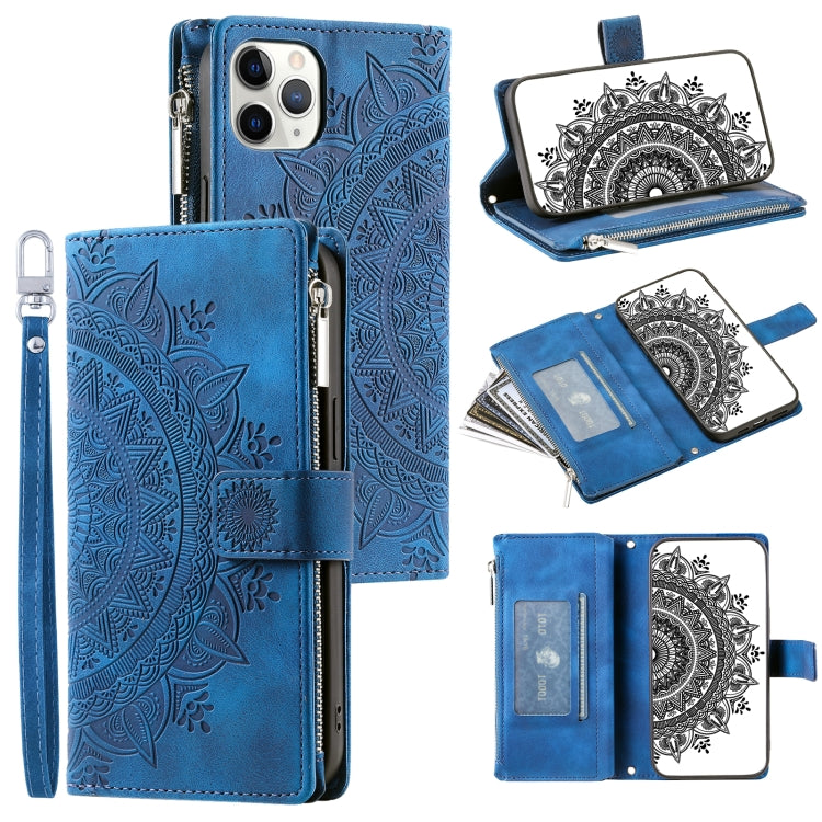 Multi-Card Totem Zipper Leather Phone Case, For iPhone 12 / 12 Pro, For iPhone 12 Pro Max, For iPhone 11 Pro Max, For iPhone 11