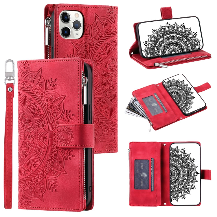 Multi-Card Totem Zipper Leather Phone Case, For iPhone 12 / 12 Pro, For iPhone 12 Pro Max, For iPhone 11 Pro Max, For iPhone 11