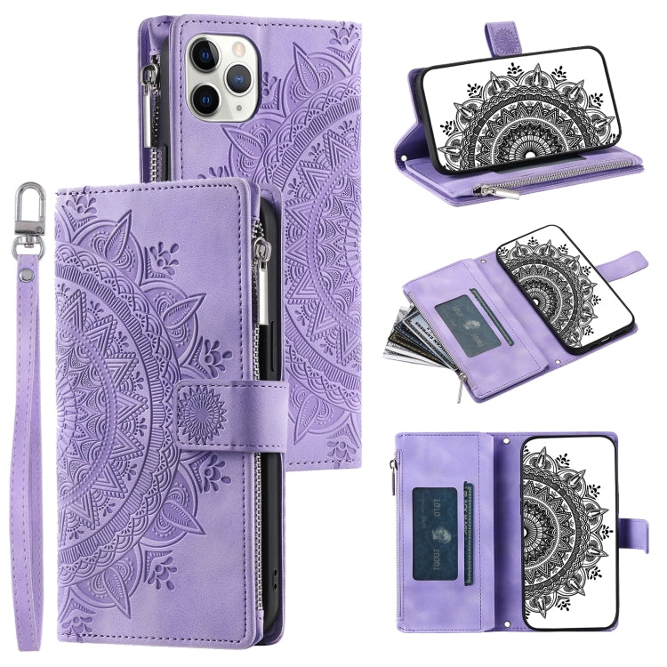Multi-Card Totem Zipper Leather Phone Case, For iPhone 12 / 12 Pro, For iPhone 12 Pro Max, For iPhone 11 Pro Max, For iPhone 11