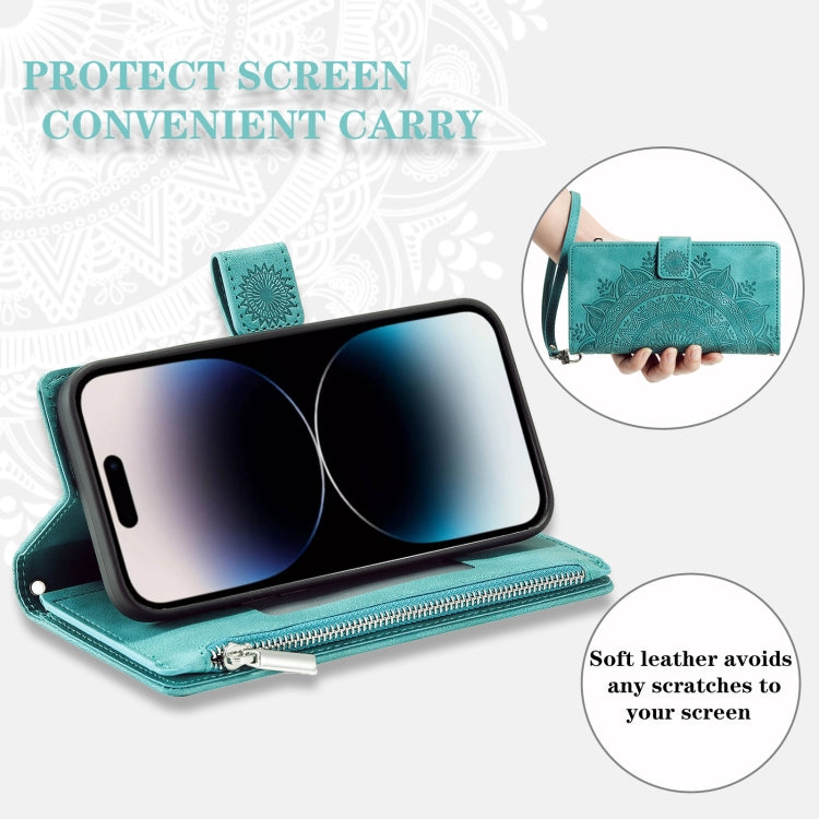 Multi-Card Totem Zipper Leather Phone Case, For iPhone 16, For iPhone 15 Pro Max, For iPhone 15 Pro, For iPhone 15 Plus
