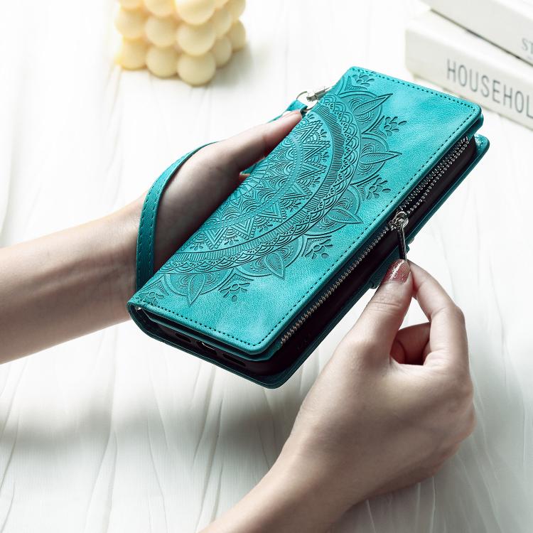 Multi-Card Totem Zipper Leather Phone Case