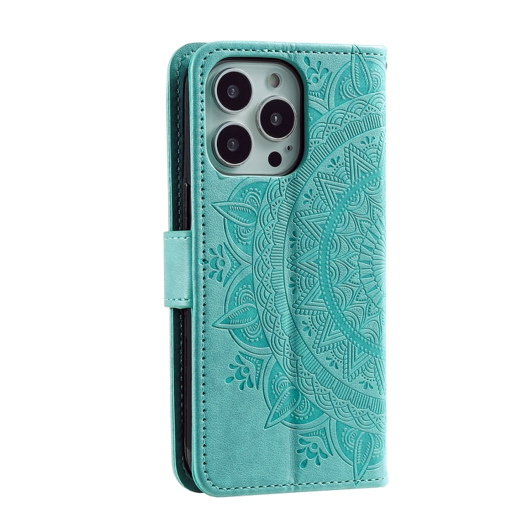 Totem Flower Embossed Leather Phone Case