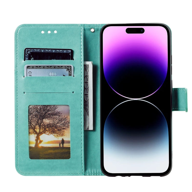 Totem Flower Embossed Leather Phone Case