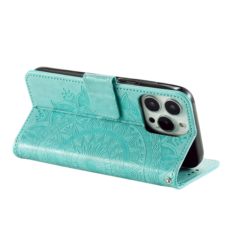 Totem Flower Embossed Leather Phone Case