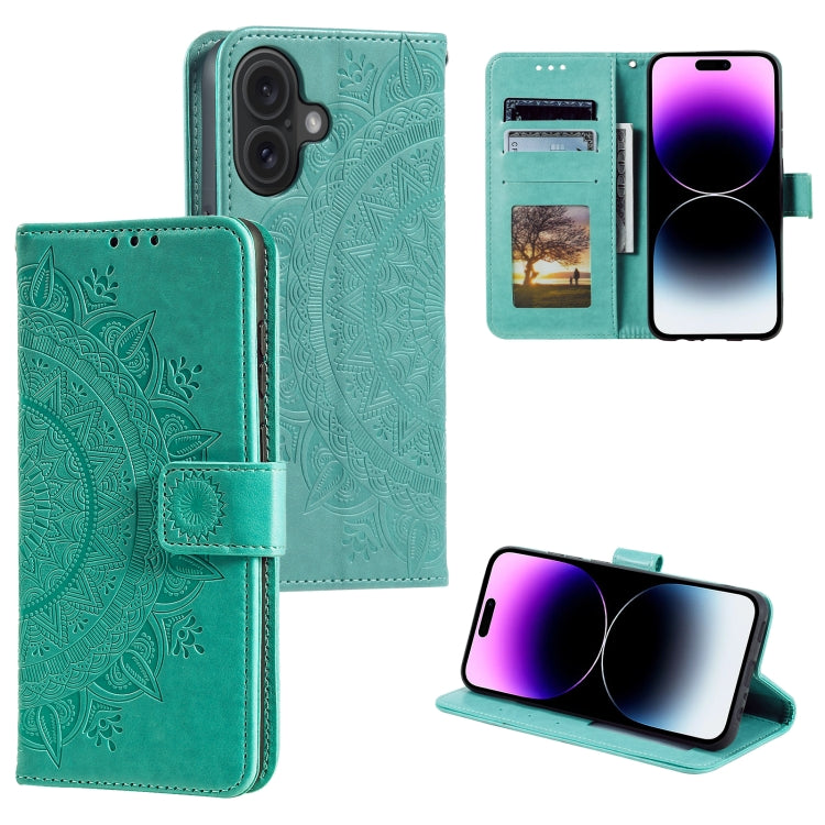 Totem Flower Embossed Leather Phone Case