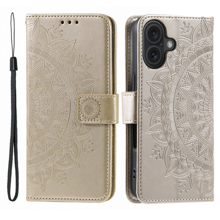 Totem Flower Embossed Leather Phone Case