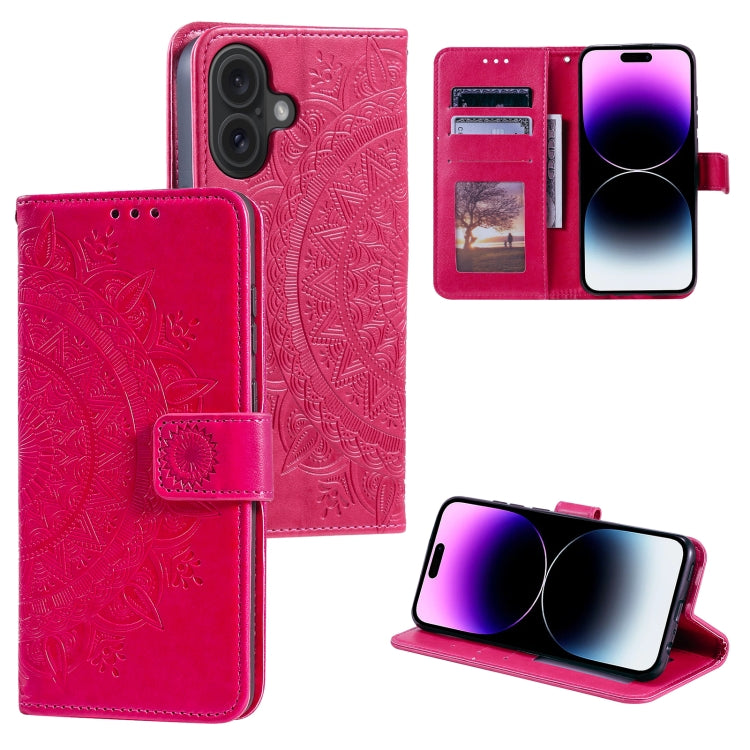 Totem Flower Embossed Leather Phone Case