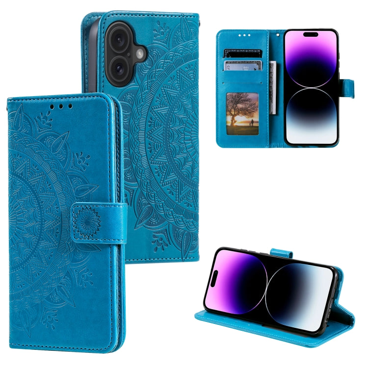 Totem Flower Embossed Leather Phone Case