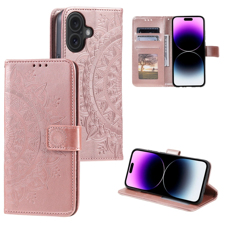 Totem Flower Embossed Leather Phone Case