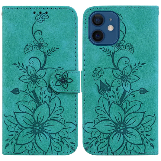 Lily Embossed Leather Phone Case, For iPhone 12 mini, For iPhone 11 Pro Max, For iPhone 11, For iPhone 11 Pro