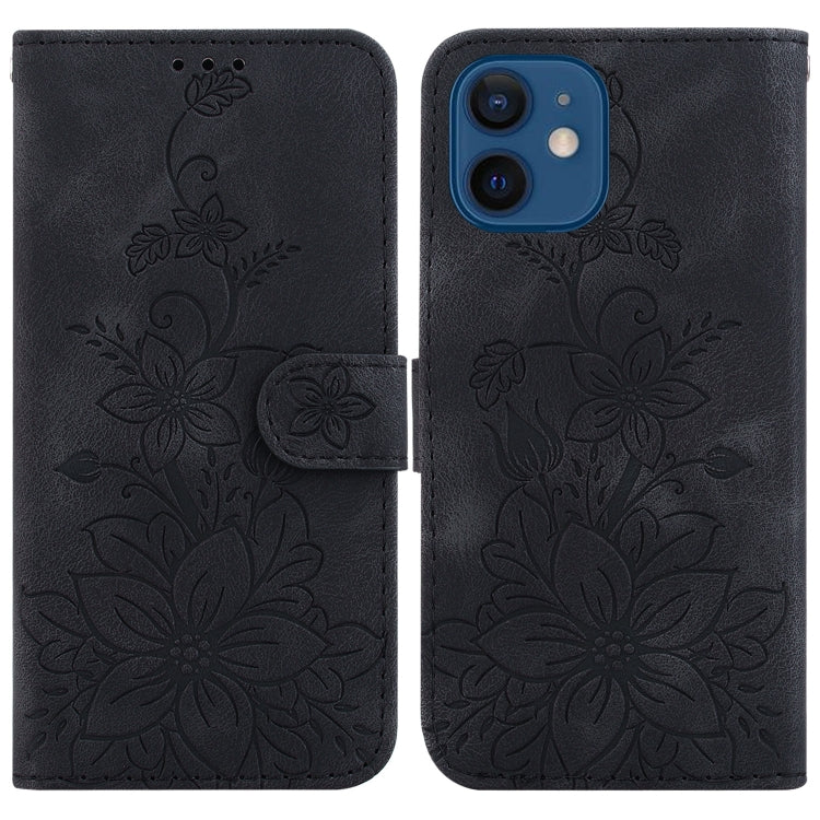 Lily Embossed Leather Phone Case, For iPhone 12 mini, For iPhone 11 Pro Max, For iPhone 11, For iPhone 11 Pro