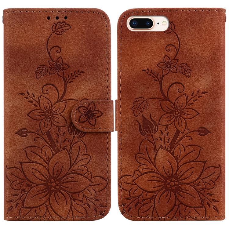 Lily Embossed Leather Phone Case, For iPhone XS / X, For iPhone XR, For iPhone XS Max, For iPhone 8 Plus / 7 Plus