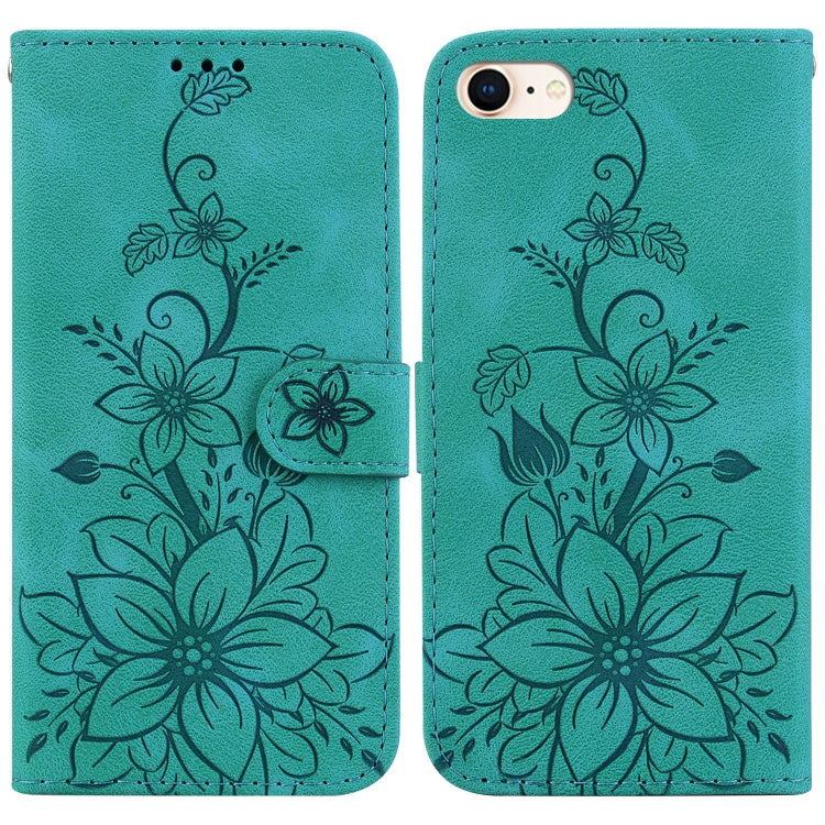 Lily Embossed Leather Phone Case, For iPhone 14 Pro Max, For iPhone SE 2022 / SE 2020 / 8, For iPhone 13 Pro Max, For iPhone 13 Pro