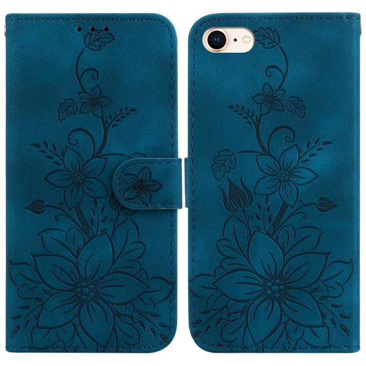 Lily Embossed Leather Phone Case, For iPhone 14 Pro Max, For iPhone SE 2022 / SE 2020 / 8, For iPhone 13 Pro Max, For iPhone 13 Pro