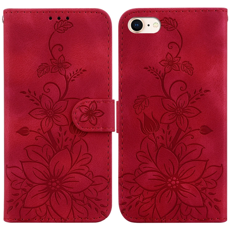Lily Embossed Leather Phone Case, For iPhone 14 Pro Max, For iPhone SE 2022 / SE 2020 / 8, For iPhone 13 Pro Max, For iPhone 13 Pro