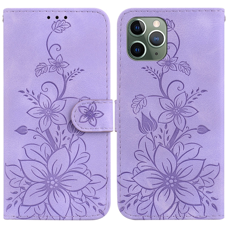 Lily Embossed Leather Phone Case, For iPhone 12 mini, For iPhone 11 Pro Max, For iPhone 11, For iPhone 11 Pro