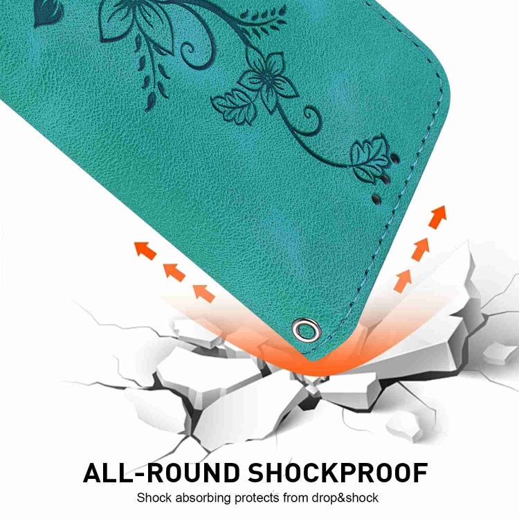 Lily Embossed Leather Phone Case, For iPhone 13, For iPhone 13 mini, For iPhone 12 / 12 Pro, For iPhone 12 Pro Max