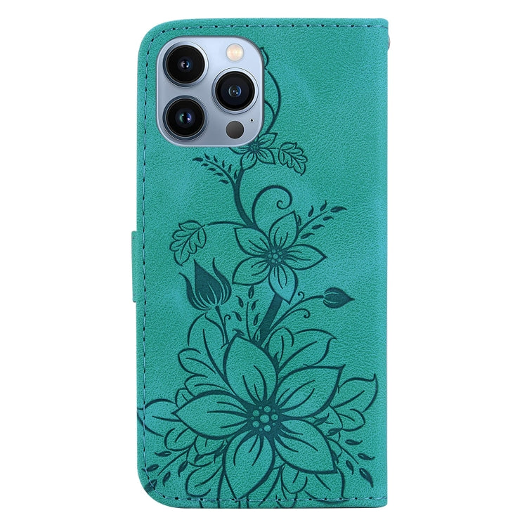Lily Embossed Leather Phone Case, For iPhone 14 Pro Max, For iPhone SE 2022 / SE 2020 / 8, For iPhone 13 Pro Max, For iPhone 13 Pro