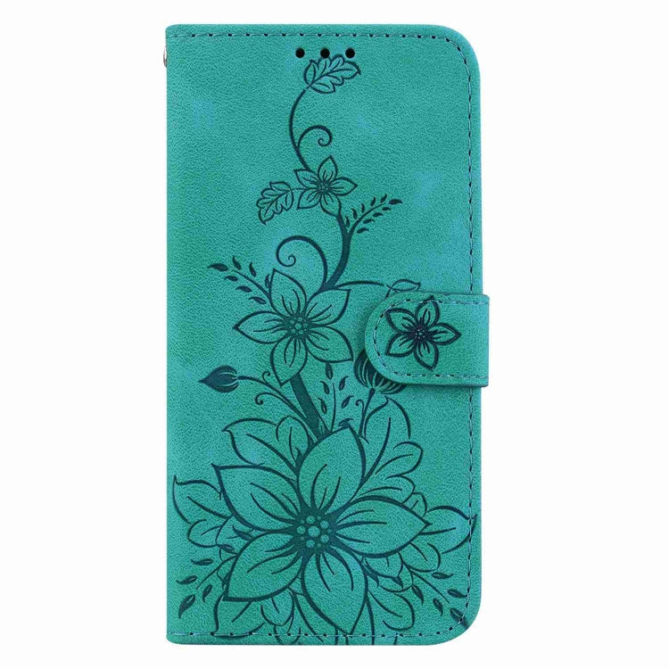 Lily Embossed Leather Phone Case, For iPhone 15, For iPhone 14 Plus, For iPhone 14, For iPhone 14 Pro