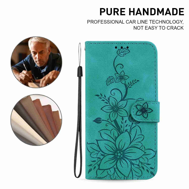 Lily Embossed Leather Phone Case, For iPhone 15, For iPhone 14 Plus, For iPhone 14, For iPhone 14 Pro