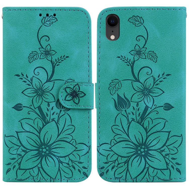 Lily Embossed Leather Phone Case, For iPhone XS / X, For iPhone XR, For iPhone XS Max, For iPhone 8 Plus / 7 Plus