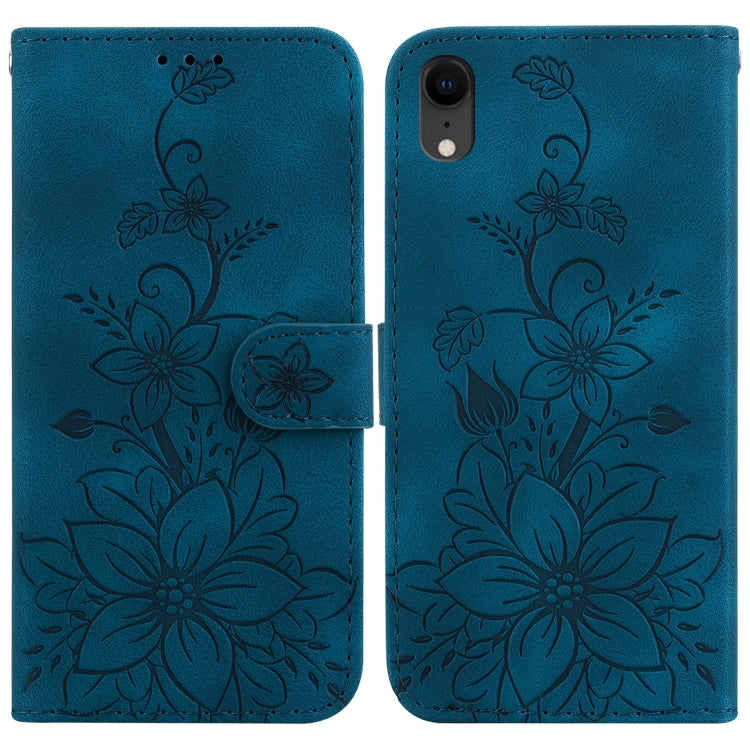 Lily Embossed Leather Phone Case, For iPhone XS / X, For iPhone XR, For iPhone XS Max, For iPhone 8 Plus / 7 Plus