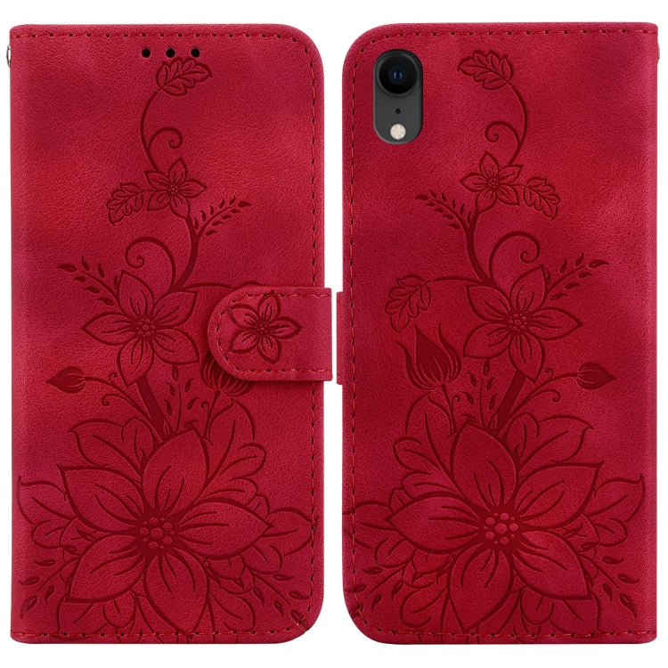 Lily Embossed Leather Phone Case, For iPhone XS / X, For iPhone XR, For iPhone XS Max, For iPhone 8 Plus / 7 Plus