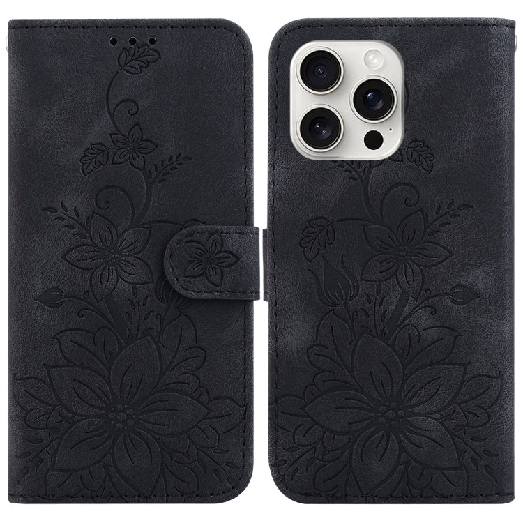 Lily Embossed Leather Phone Case, For iPhone Air, For iPhone 16 Pro Max, For iPhone 16 Pro, For iPhone 16 Plus
