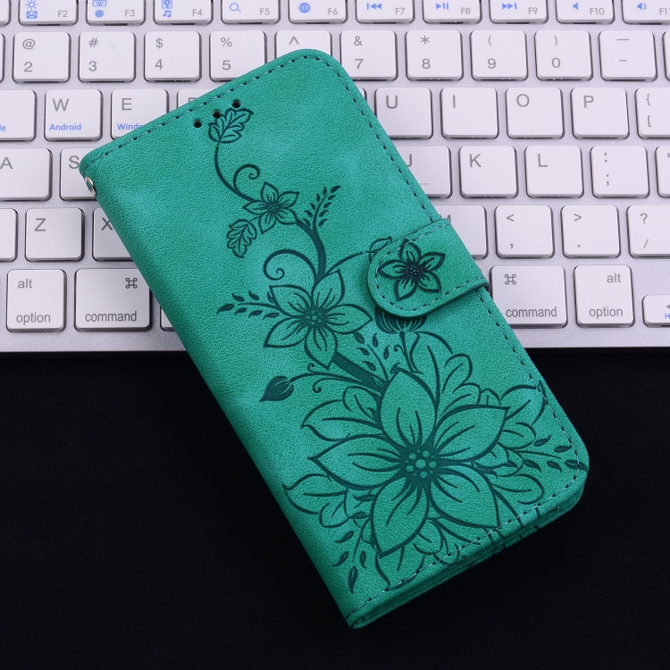Lily Embossed Leather Phone Case, For iPhone 16, For iPhone 15 Pro Max, For iPhone 15 Pro, For iPhone 15 Plus