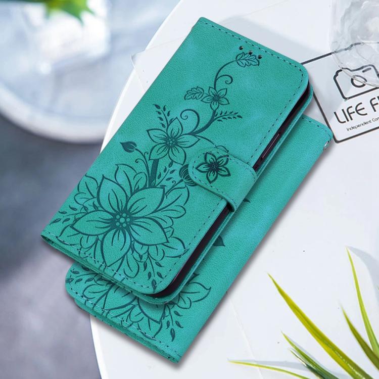 Lily Embossed Leather Phone Case, For iPhone Air, For iPhone 16 Pro Max, For iPhone 16 Pro, For iPhone 16 Plus
