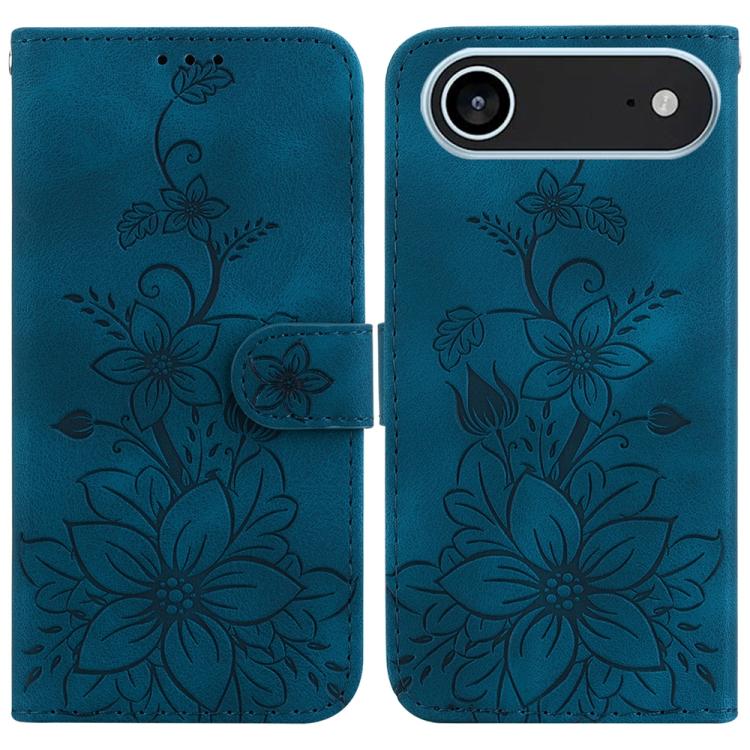 Lily Embossed Leather Phone Case, For iPhone Air, For iPhone 16 Pro Max, For iPhone 16 Pro, For iPhone 16 Plus