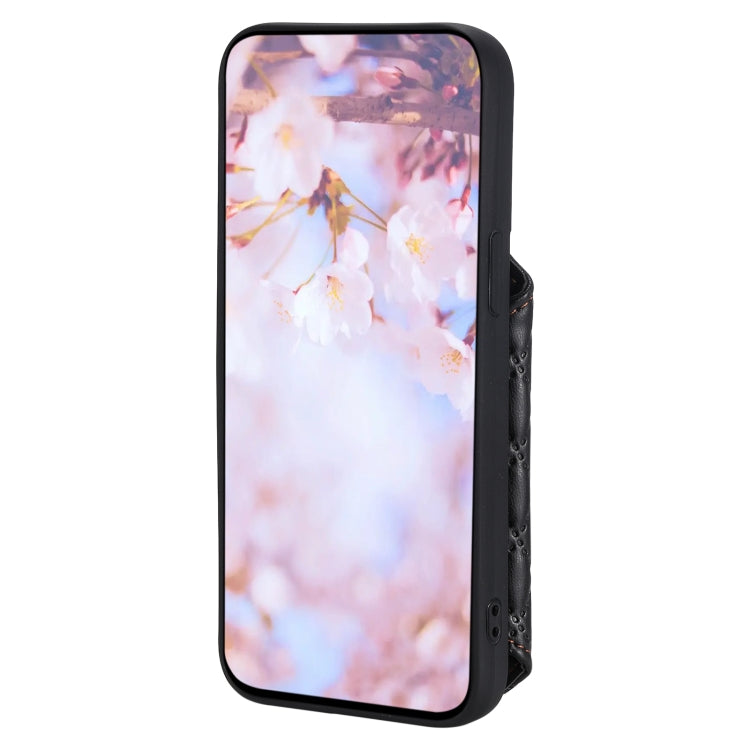 Grid Texture Card Bag Phone Case with Lanyard, For iPhone 14, For iPhone 14 Pro, For iPhone 14 Pro Max, For iPhone SE 2022 / 2020 / 8 / 7